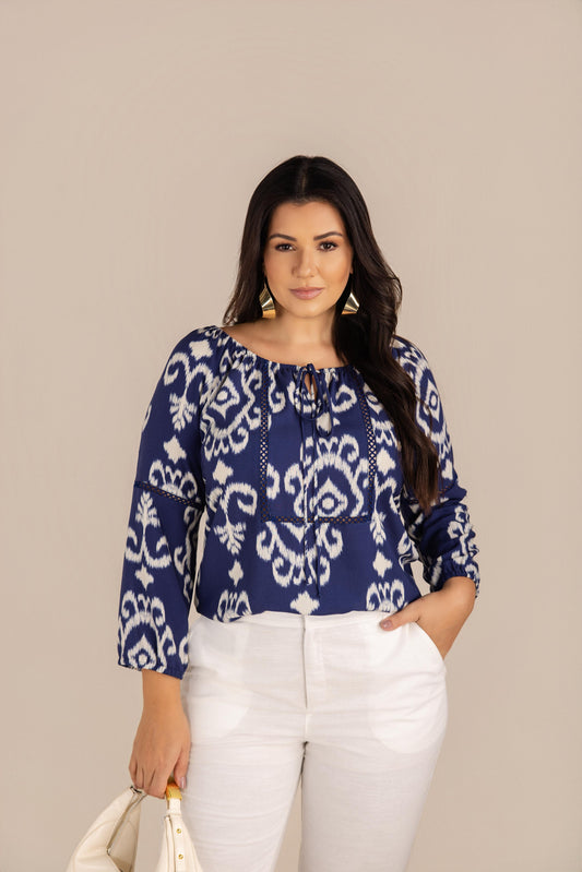 Blusa viscose estampada