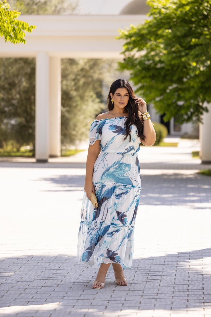 Vestido panaré ombro a ombro