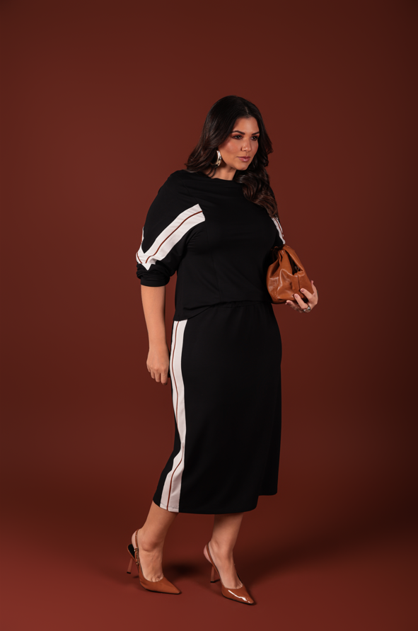Conjunto com saia mid