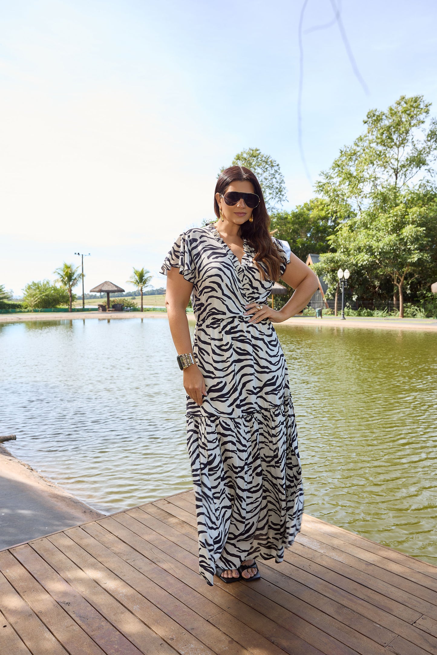VESTIDO LONGO ANIMAL PRINT