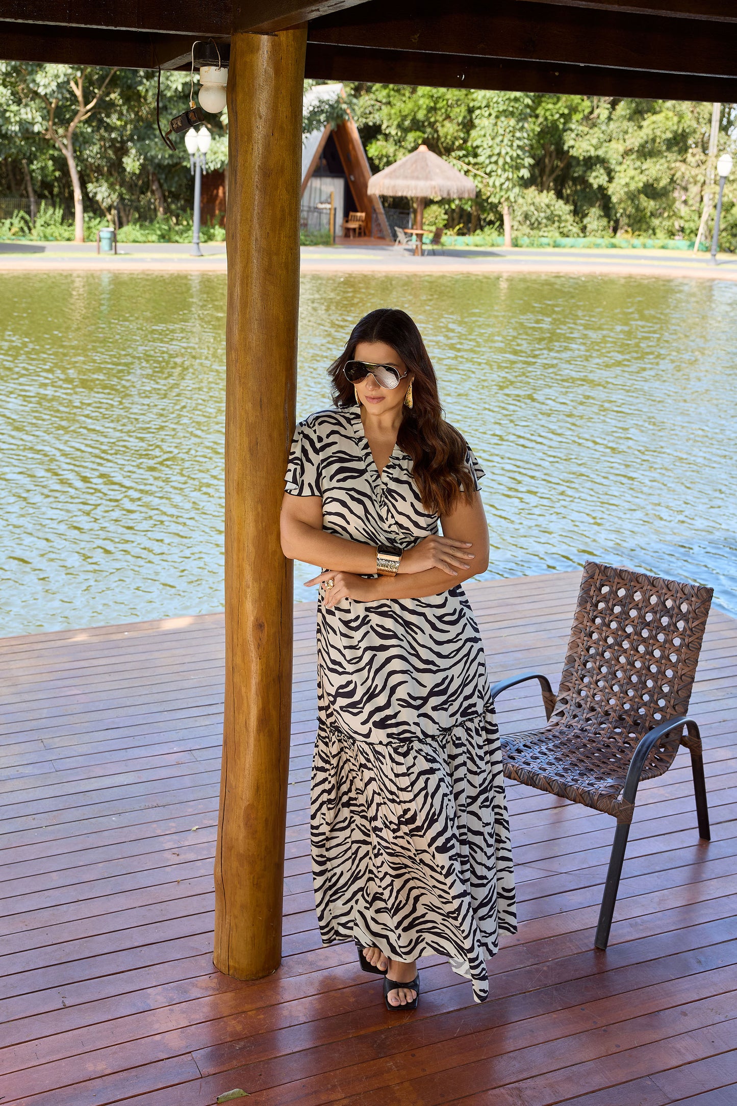 VESTIDO LONGO ANIMAL PRINT