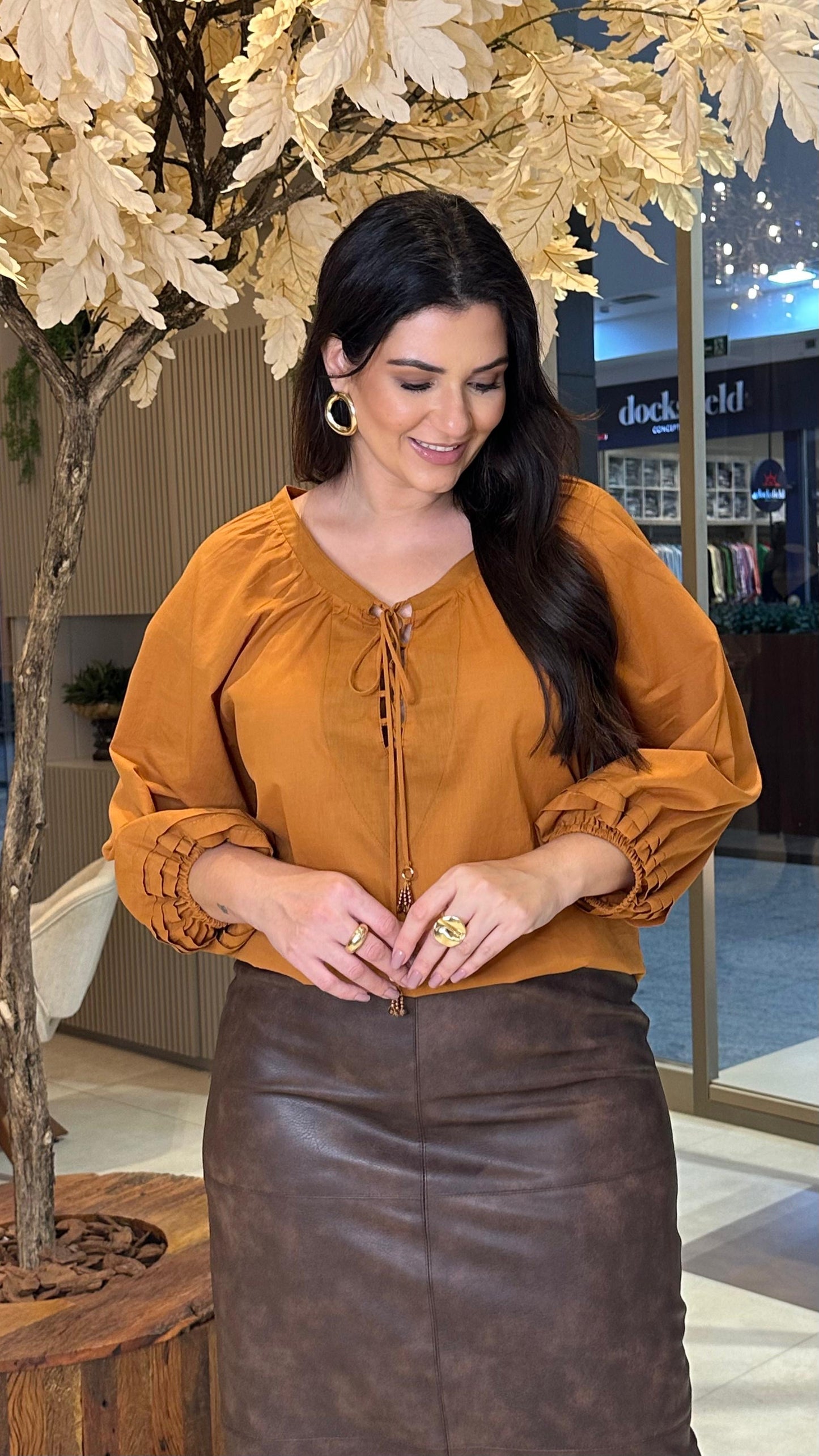 Blusa viscose com tomas