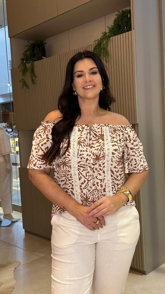 Blusa ombro a ombro viscose