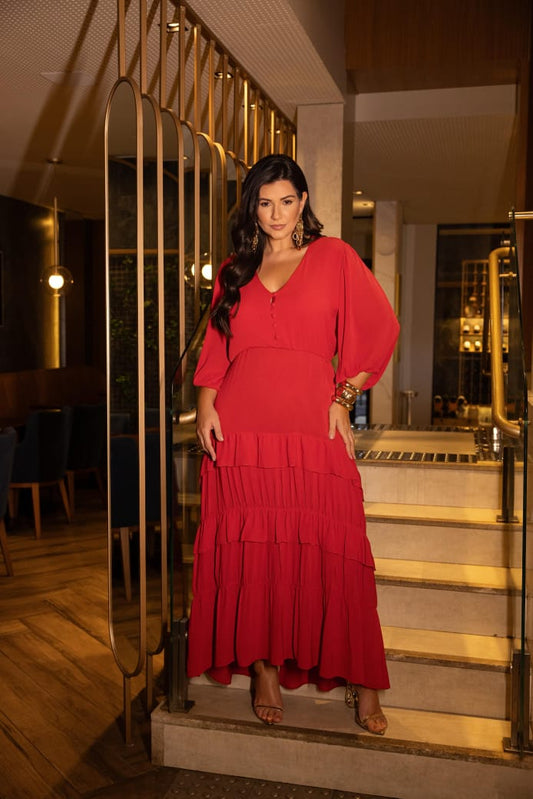 Vestido panarea com botões