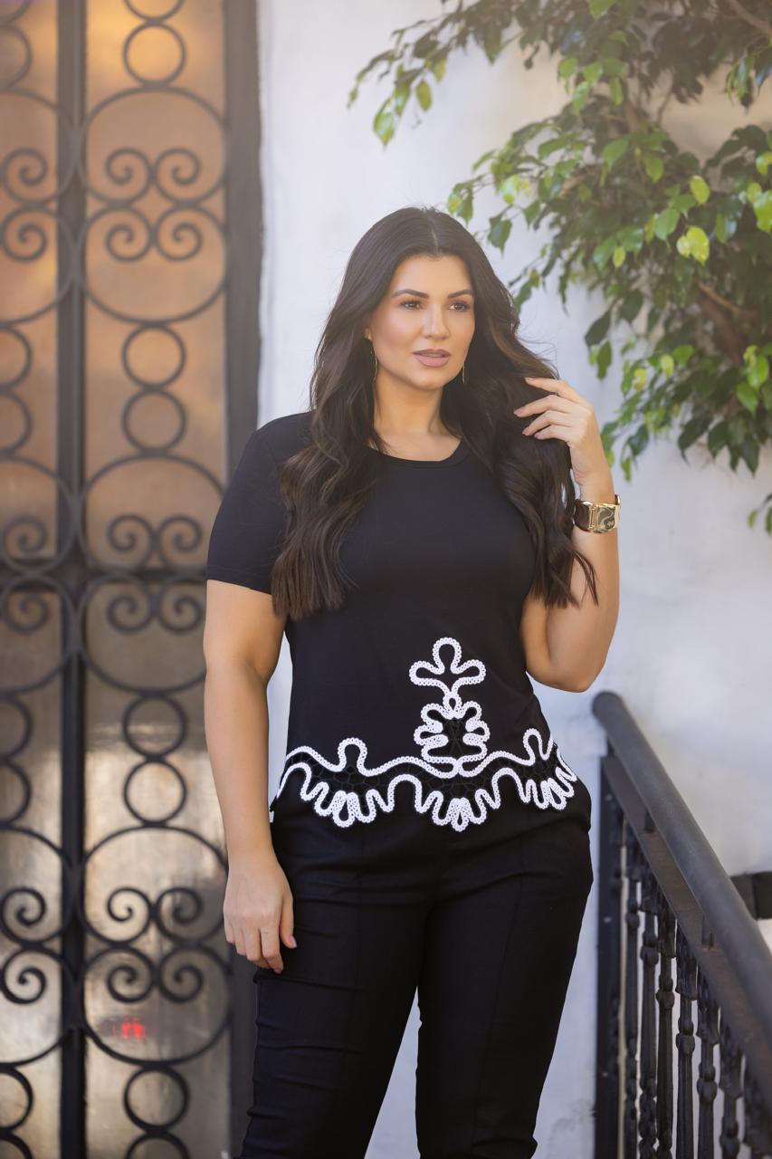 Blusa viscose com bordado