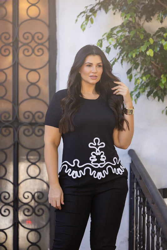 Blusa viscose com bordado