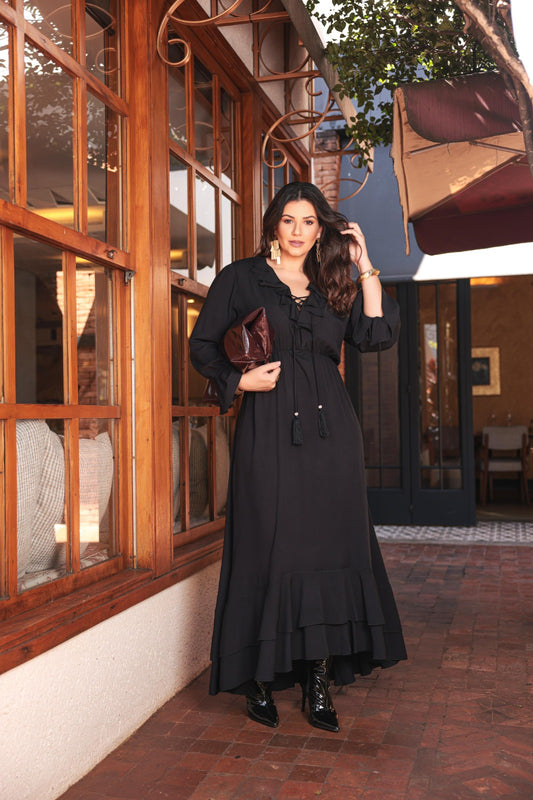 Vestido longo viscose